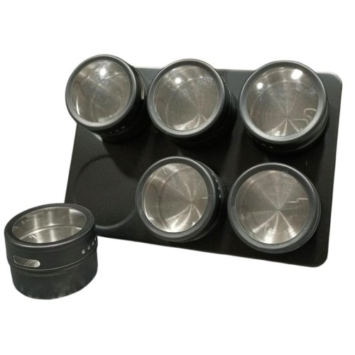 ESPECIERO C/IMAN x6 NEGRO MATE