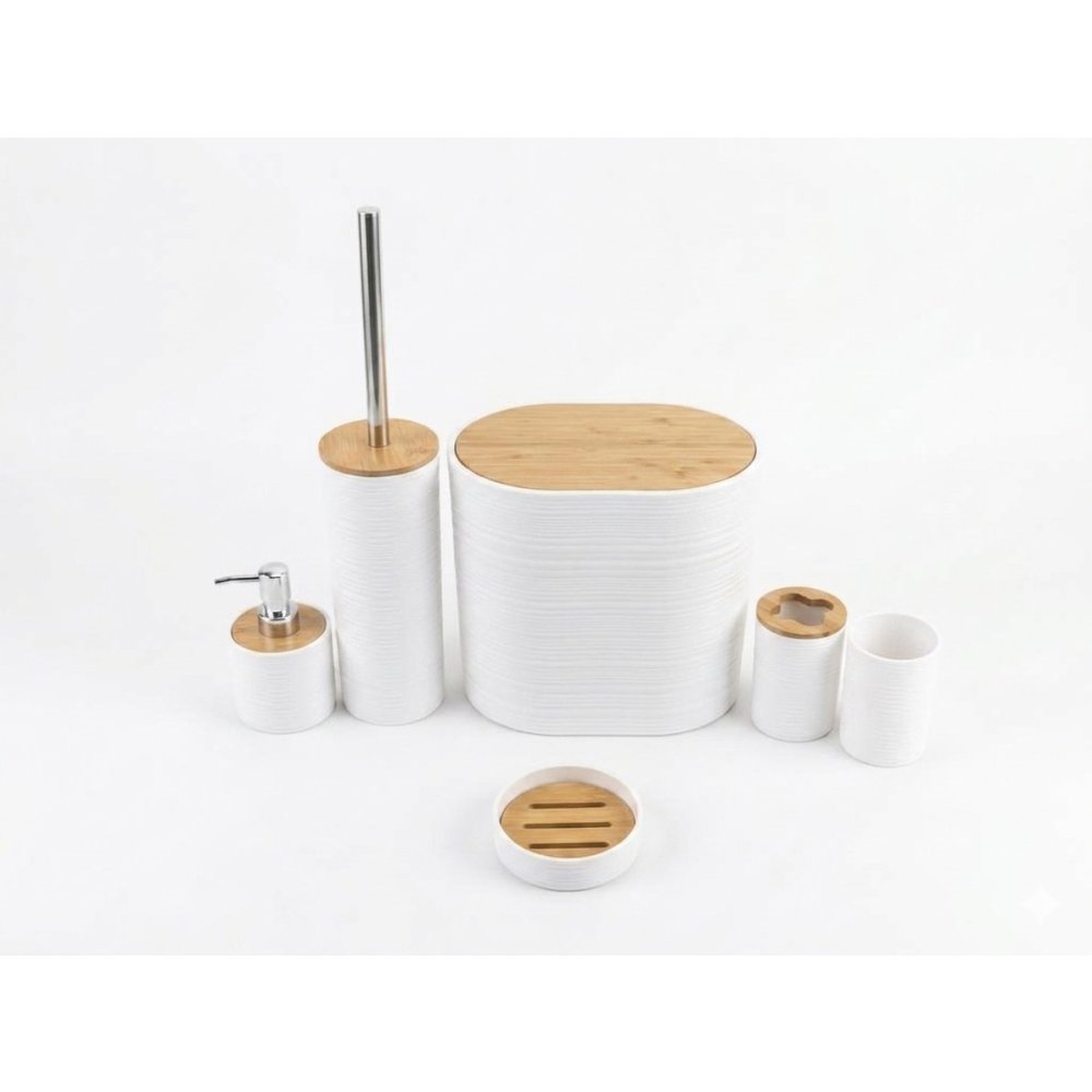 °JUEGO BAÑO X 6 PCS BLANCO