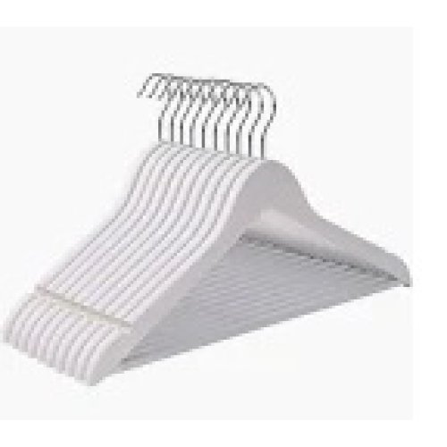 PERCHA BLANCA MADERA SET X 3 UNI.